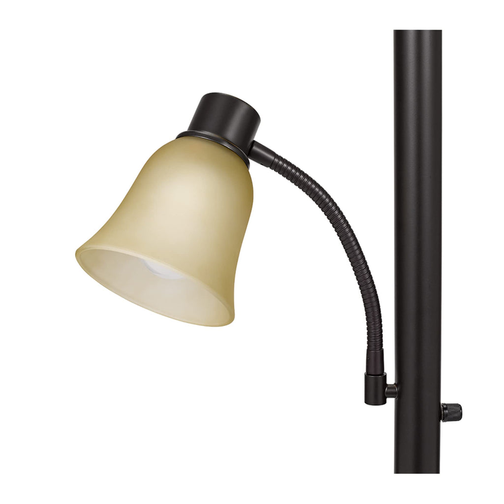 Transitional Uplight Floor Lamp with Reading Light, Standing Lamp, Living Room Light, LED Bulb NOT Included,71", Dark