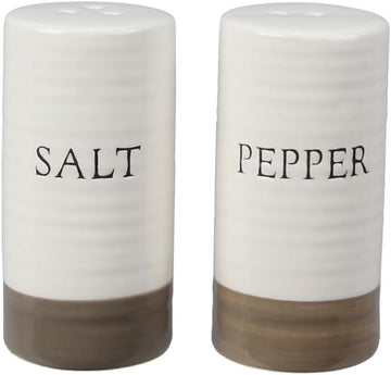 Farmhouse Mini Ceramic Salt and Pepper Shaker Set - Cute Kitchen Table Accessories and Decor, Small 3-Inch Modern - Set of 2