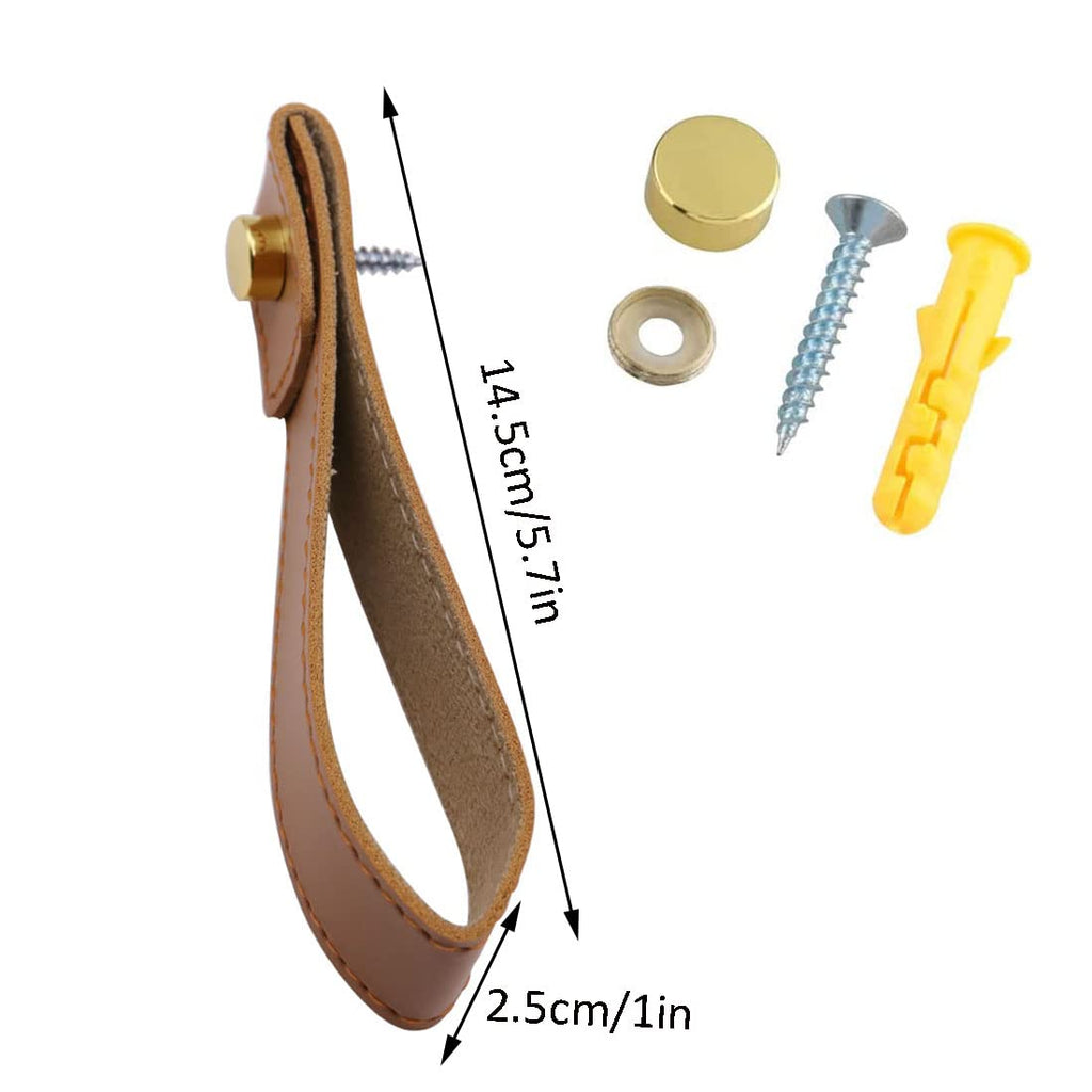 Wall Hanging Strap Wall Mounted Loop Handmade Leather Drawer Pull Leather Cabinet Pulls for Towel Bathroom Kitchen