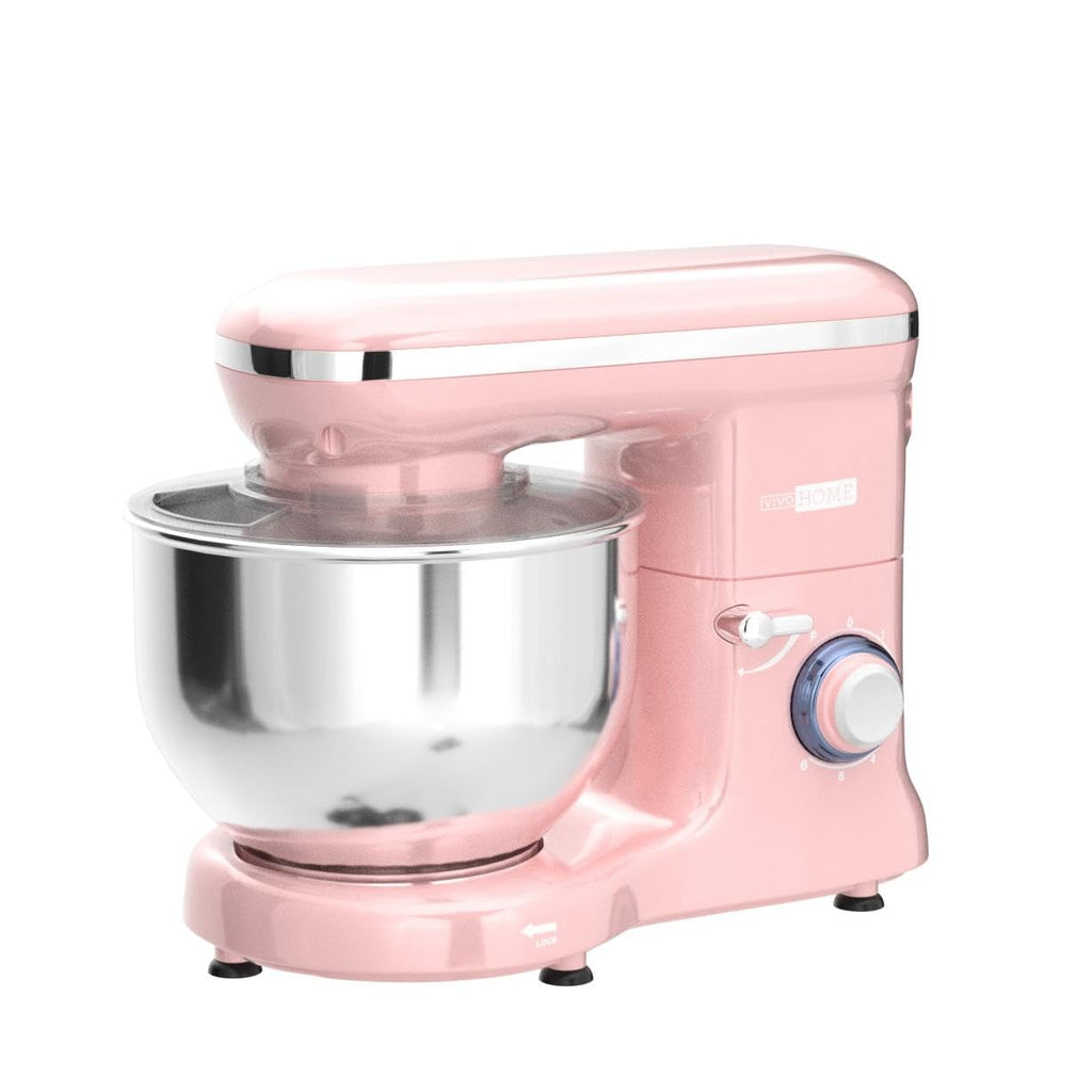 Stand Mixer, 6-Quart Tilt-Head Kitchen Mixer with Bowl, Pink