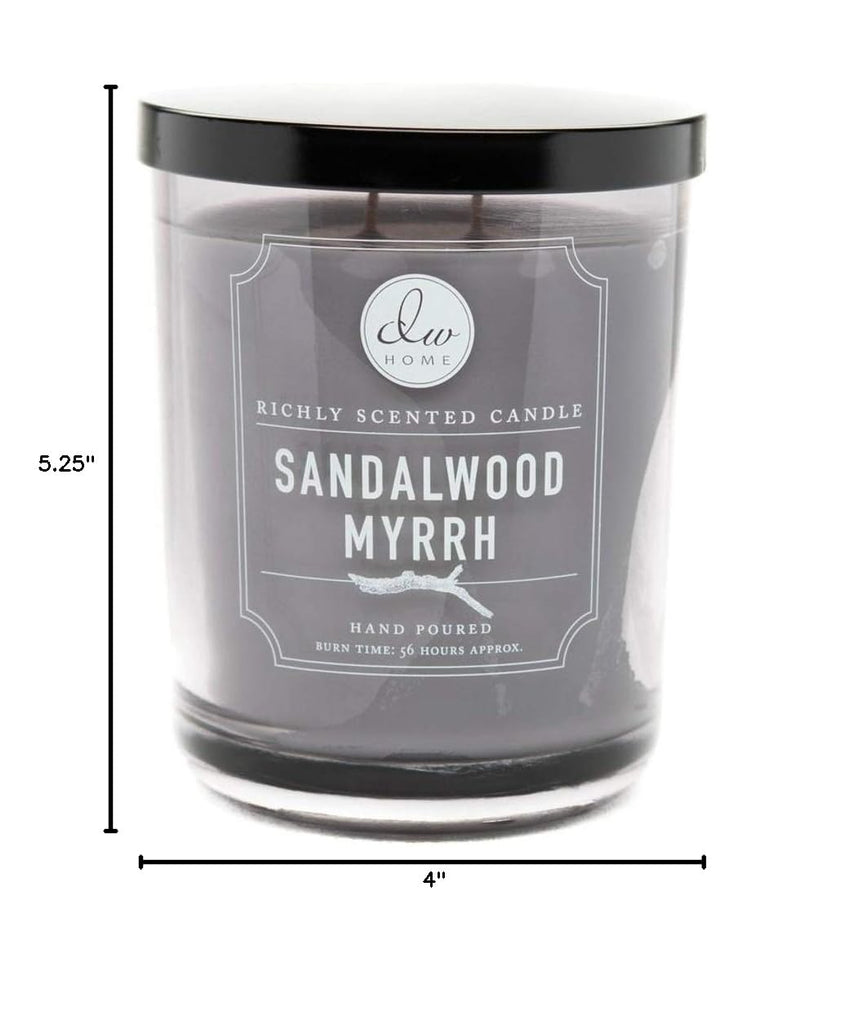 Sandalwood Myrrh Scented Candle, 15 oz, Large Double Wick Candle Jar, Up to 56H Burn Time, Luxury Scented Candle for