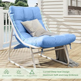 4-Piece Metal Outdoor Patio Furniture Set - Conversation | White for Backyard, Garden & Porch