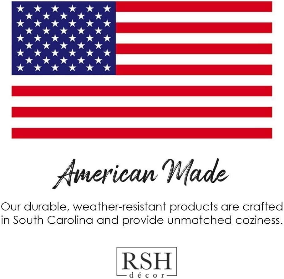 Tufted U-Shape Wicker Seat Cushions Set of 2 | 22" x 22" | Water & Fade-Resistant Spun Fabric | Outdoor Chair