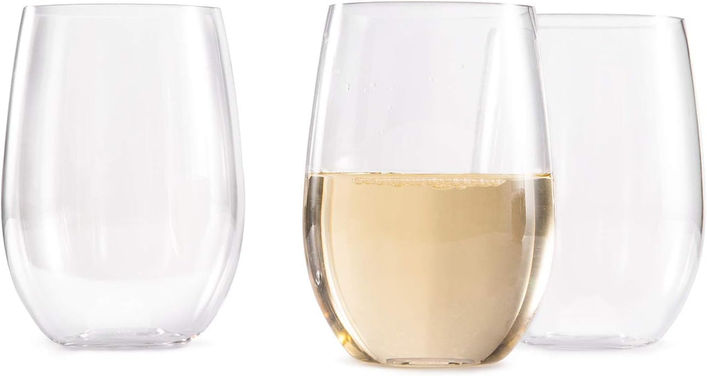 Wine Glasses glasses drinking set 16 OZ Tritan, Stemless Wine Glasses Set of 4, plastic wine glass Outdoor