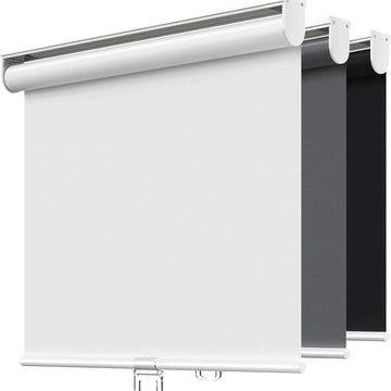 Cordless Roller Shades Blackout Blinds for Windows Room Darkening Rolled Up Shades with Spring System, UV Protection