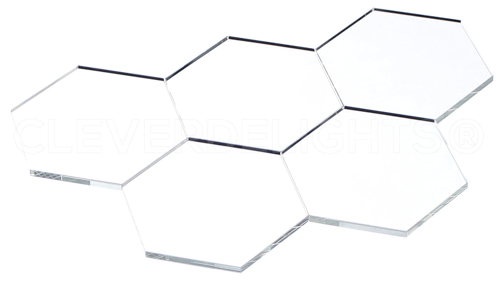 3" Hexagon Glass Tiles - 25 Pack - Clear