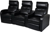 Sofa, 3 Seat Recliner Sofa with Adjustable Backrest, Upholstered Reclining Sofa Home Theater Seating, Modern Style, Black Faux Leather A120-B01N3XALZ3