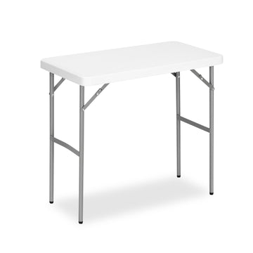 2.7ft Rectangular Folding Table for All-Occasion, Foldable Table with HDPE Tabletop and Steel Legs, Durable and