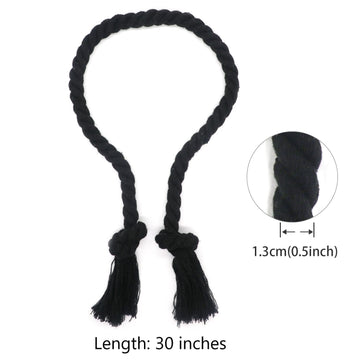 Curtain Ties Rope, Outdoor Curtain Tiebacks Gazebo Pergola Cabana, Natural Cotton Curtain Holders, Village - 8 Pack