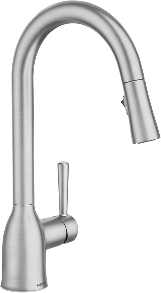 Adler Spot Resist Stainless One-Handle High Arc Pulldown Kitchen Faucet with Power Clean, 87233SRS