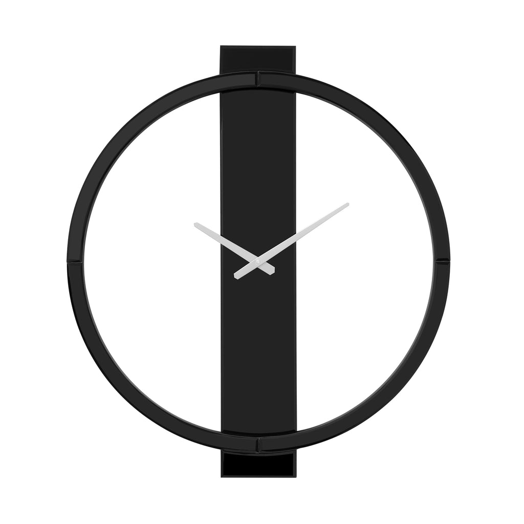 Black Mirror Wall Clock, 24"x27" Modern Clock Wall Decor