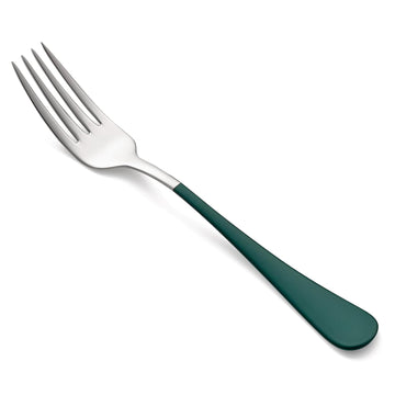 Green Dinner Fork, 18/0 Green handle Stainless Steel Satin Finish 8.1-inch Silverware Flatware Fork Set, Set of 24