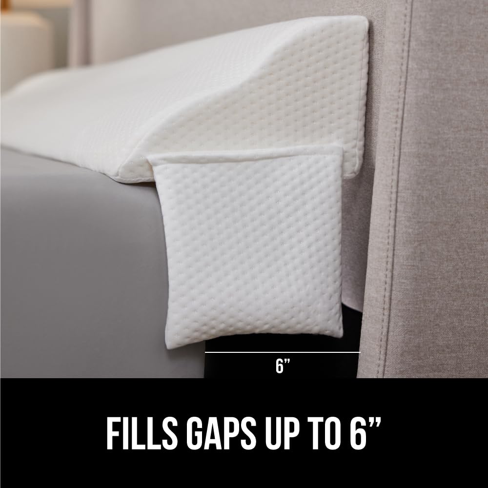 Patented Bed Wedge Pillow for Headboard Gap, King, White