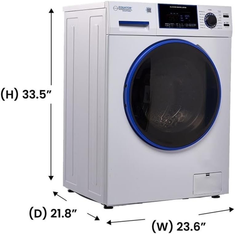 Washer Dryer Combo, 3.1 Cu. Ft/15 lbs Capacity, Anti-Corrosion Design, Convertible Venting, Salt Wash Cycle, Compact