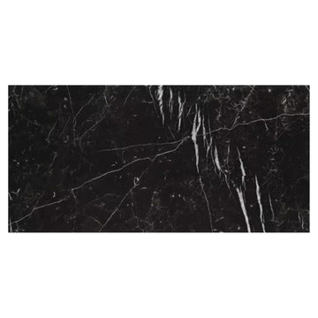 12x24 Nero Marquina Black Porcelain Tile with White Veins - Polished, Box of 7 (13.5 Sq.Ft) , Wall, Floor, Backsplash
