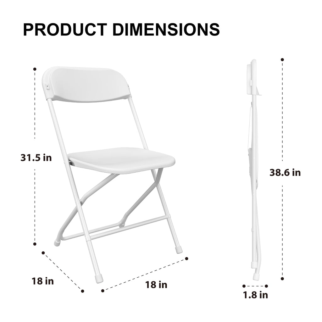 200 Pack White Folding Chairs Wedding School