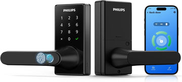 Upgraded Wi-Fi Smart Lock with Handle, Keyless Entry Door Lock, Smart Door Knob, Fingerprint Unlock, App Remote