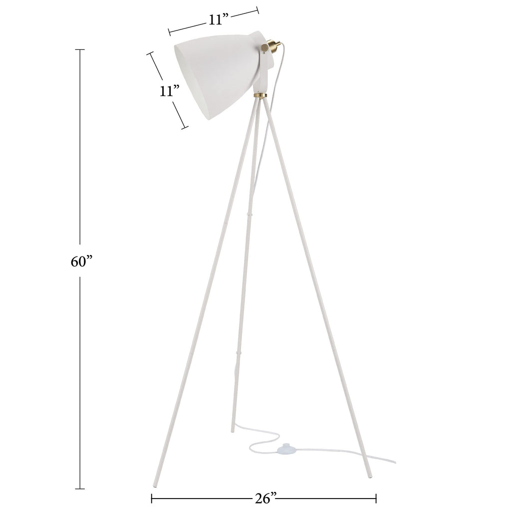 Home 57" Tripod Floor Lamp, Modern, Industrial, Transitional, White
