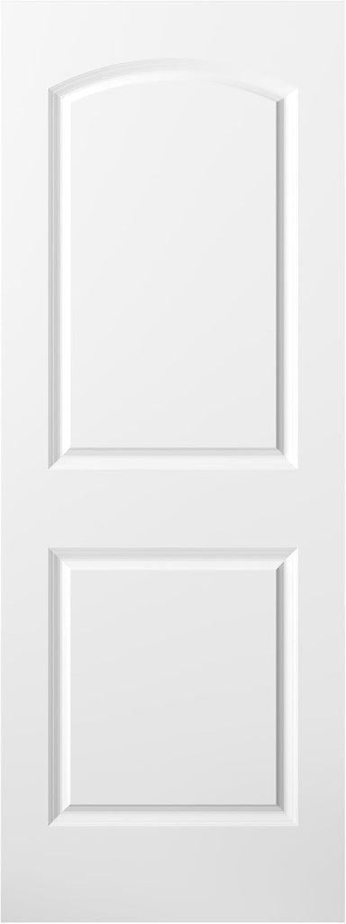 30"x80" Raised 2-Panel White Primed Hollow Core Interior Molded Door Slab with Arch Design, NOT Pre-drilled and NOT