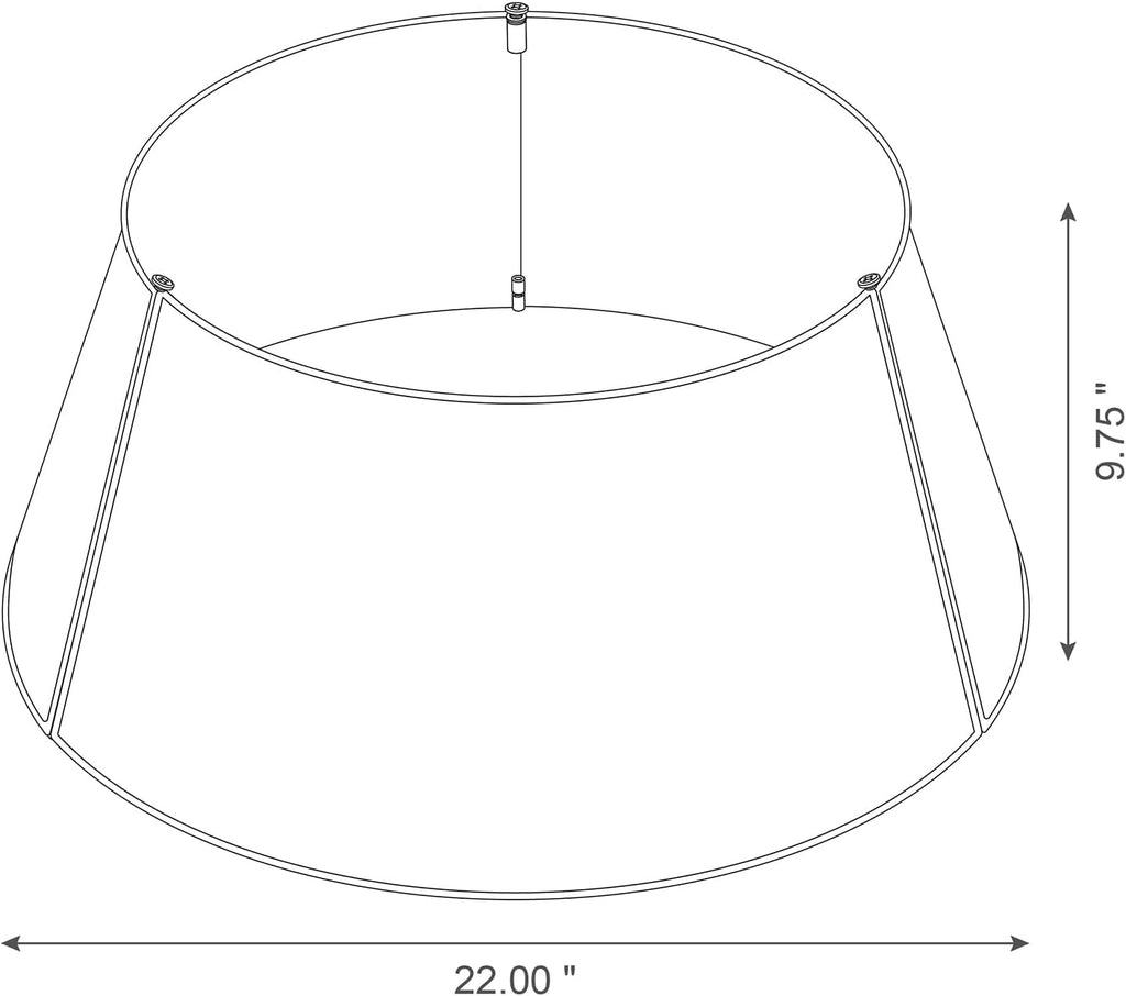 Hammered Christmas Tree Collar Decorative Metal Tree Skirt Base Cover Ring, 22" D, Gold