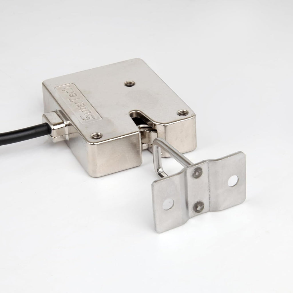 Sutertech 12V Electric Rotary Latch, 330lbs Holding Force Electromagnetic Solenoid Lock, Heavy Duty Carbon Steel