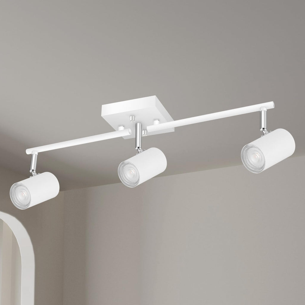 3 Light Track Lighting Fixtures Ceiling, Matte White Kitchen Lighting Fixtures Ceiling, Track Lights Ceiling