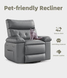 GarveeHome Oversized 27" Recliner Chairs, Classic Manual Leather Recliner