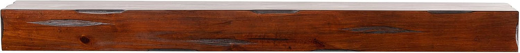 60" Shelf with Corbels - Rustic Floating Mantel Shelf for Over Fireplace - Cinnamon - Wood Shelf for