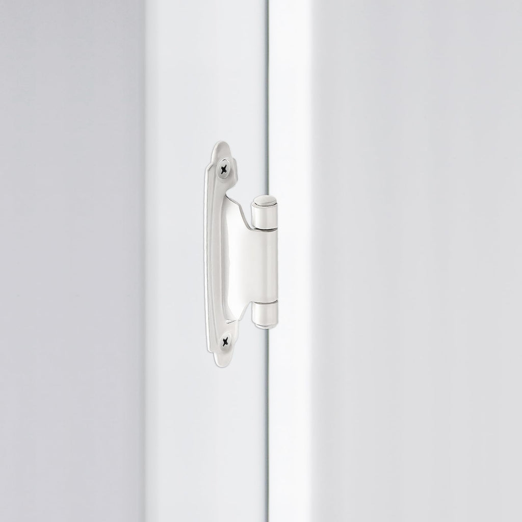 White Cabinet Hinges, 3/8 Inch Inset, 40 Pack(20Pairs)