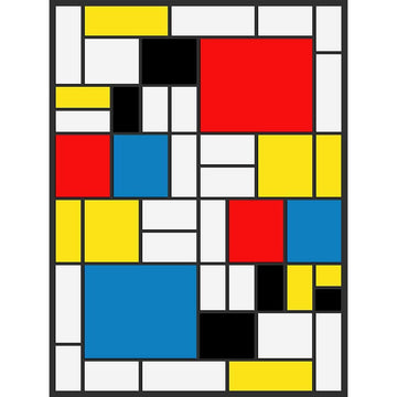Mondrian Abstract Cubes Squares Old Master Painting Unframed Wall Art Print Poster Home Decor Premium