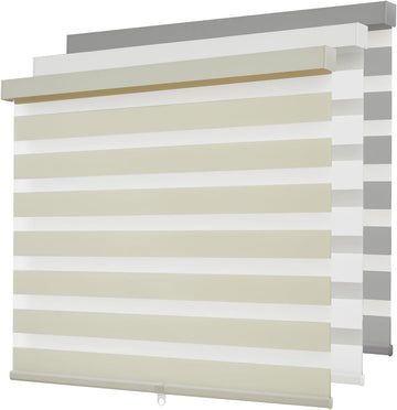 Cordless Zebra Blinds for Windows,Free-Stop Roller Zebra Shades,Light Filtering Blinds windows with Upgraded