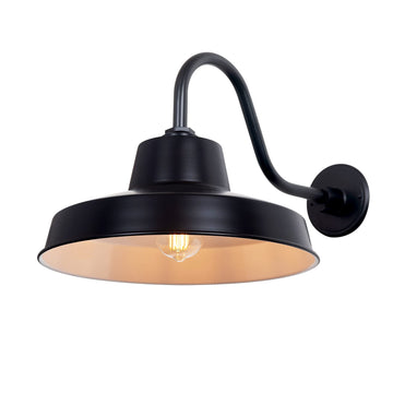 14 Inch Outdoor Gooseneck Barn Light Fixture with 14 in. Long Extension Arm, Wall Sconce Farmhouse, Vintage, Antique