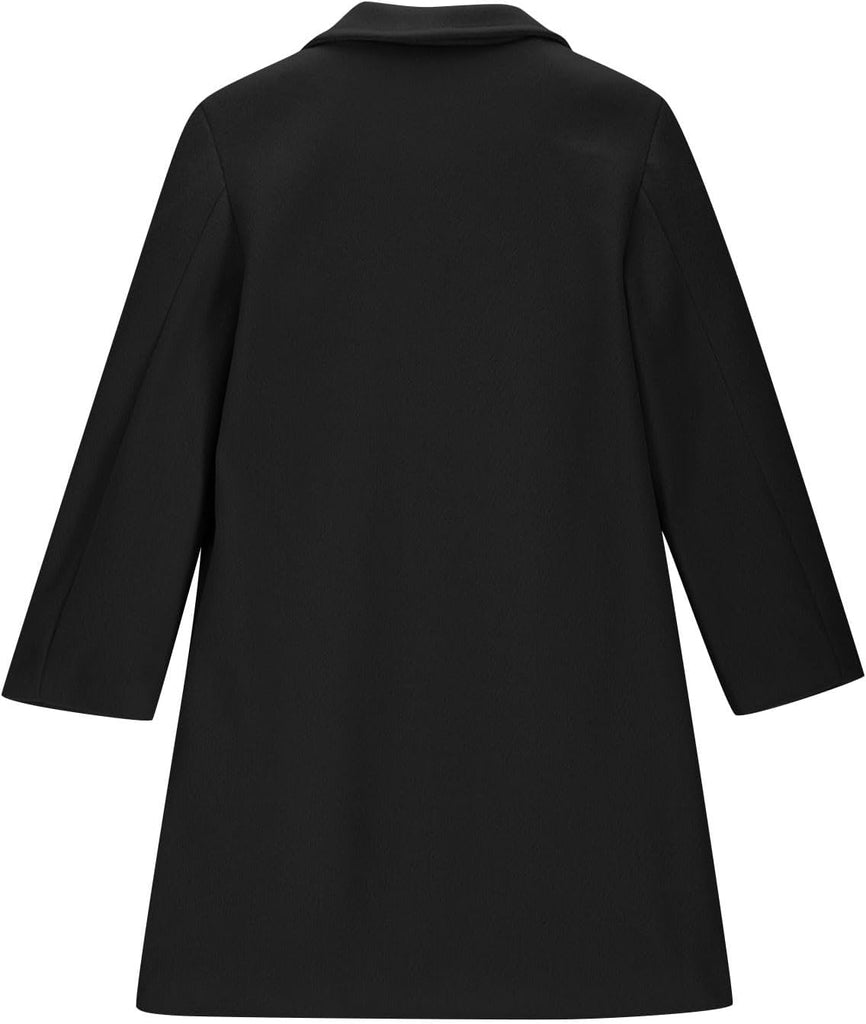 Trench Coat Double Breasted Wool Dress Coat Long Windbreaker Jacket Winter Overcoat for Kids