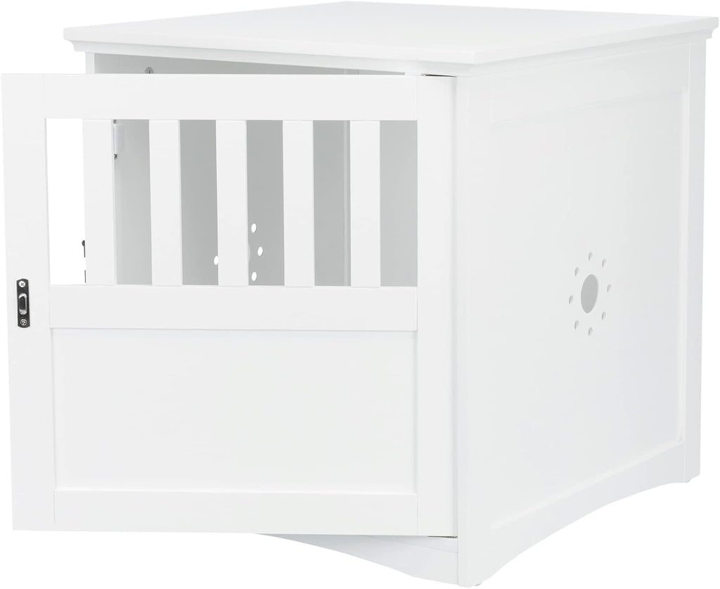 19" x 20" Wooden Indoor Dog Crate, Small Side Table Home for Any Room, Ideal for Small Dogs, White