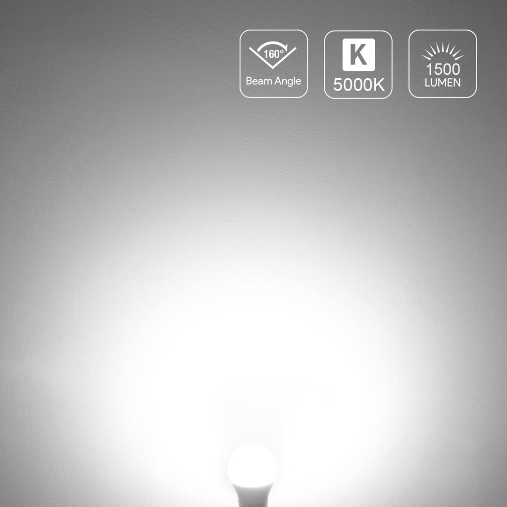LE 100W Equivalent LED Light Bulbs, 14W 1500 Lumens Daylight White 5000K Non-Dimmable, A19 E26 Standard Base, 10000