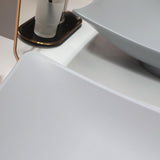 22"x14" Grey Stone Resin Vessel Sink Rectangle Bathroom Sink Above Counter, Modern Grey Vessel Sink for Bathroom Vanity