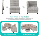 6-Piece Wicker Outdoor Patio Furniture Set | Beige for Backyard, Garden & Porch