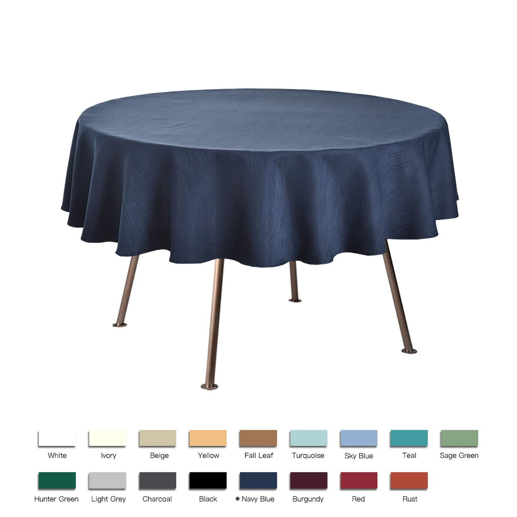 Jacquard Round Table Cloth Swirl Pattern Waterproof Antiwrinkle Heavy Weight Soft Tablecloths for Circular Table