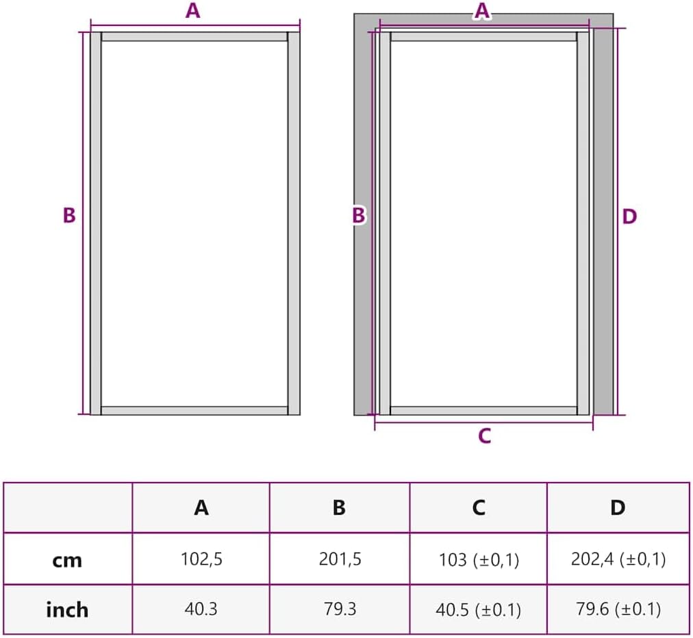 VidaXL vidaXL Interior Door, Aluminum Frame Glass Door, Inner Door with Alloy Handle for Bathroom Be