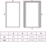 VidaXL vidaXL Interior Door, Aluminum Frame Glass Door, Inner Door with Alloy Handle for Bathroom Be