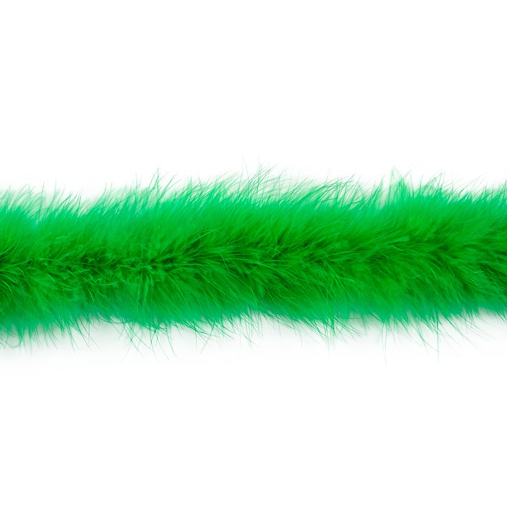 20g Green Fluffy Marabou Feather Boa for DIY Craft Sewing Trim Home Wedding Party Christmas Decoration - 2 Yards