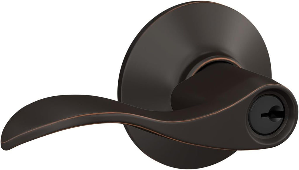 ACC 716 Accent Door Lever, Keyed Entry Lock, Aged Bronze