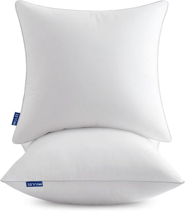 20x20 Inch Pillow Inserts with 100% Cotton Cover - Set of 2