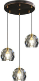 3 Light Cluster Pendant Lighting Black Crystal Chandelier Small Crystal Pendant Lights Kitchen Island Modern Hanging Light Fixture Gold Dining Room Light Fixtures Over Table A116-B0F8VW5DM2