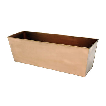 Plain Copper Window Flower Box Planter- Medium (23 1/4"L x 7 3/4"W x 7 1/2"H)