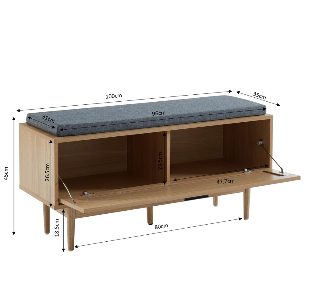 Amana Caning Rattan Shoe Bench 100 cm