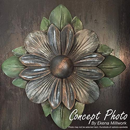 Acanthus Square Rosette, 4 1/4" W x 4 1/4" H x 5/8" P, Cherry