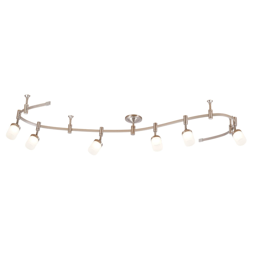 000 Transitional 6-Light Integrated LED Flex Track Ceiling Light, 96", Brushed Nickel