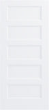 36"x80" 5-Panel Shaker Style White Primed Hollow Core Interior Molded Door Slab, NOT Pre-drilled and NOT Included