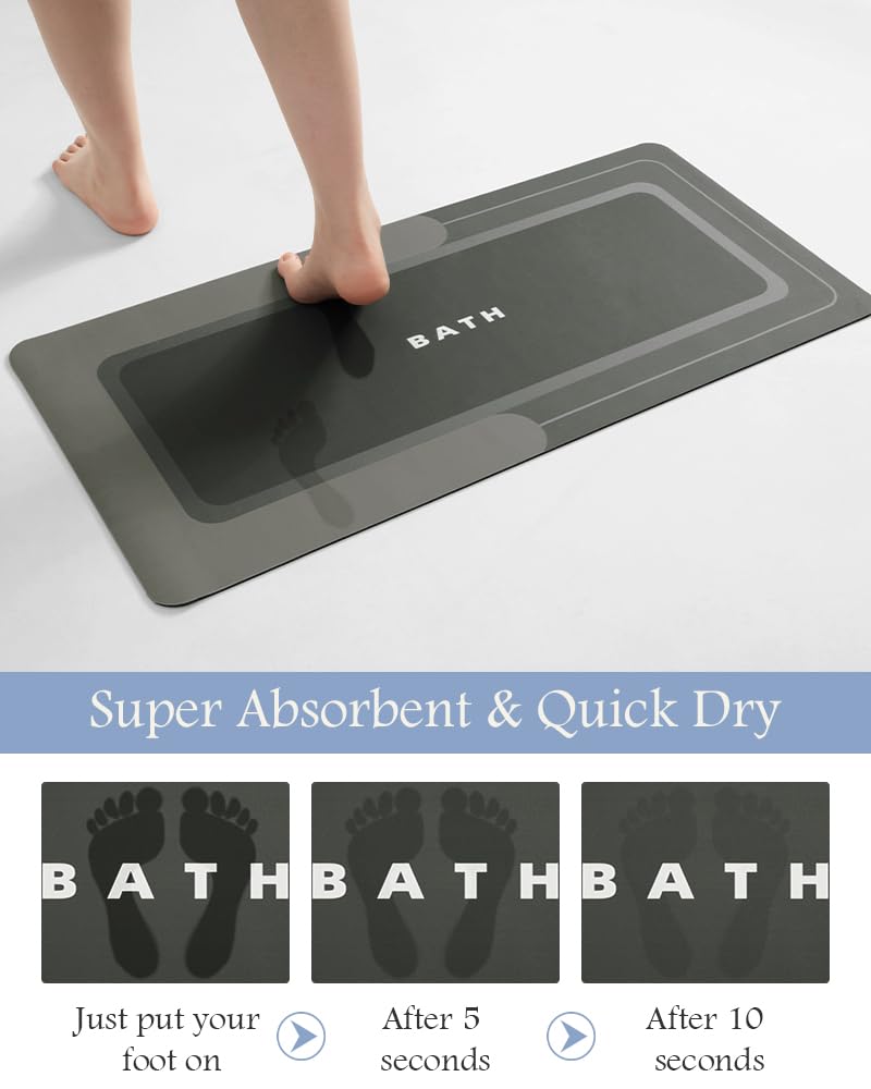 Bath Mat-Bath Mat Rug Non Slip Super Absorbent Stain Resistant Quick Dry Th Rug-Bath Mats Floor Bathtub